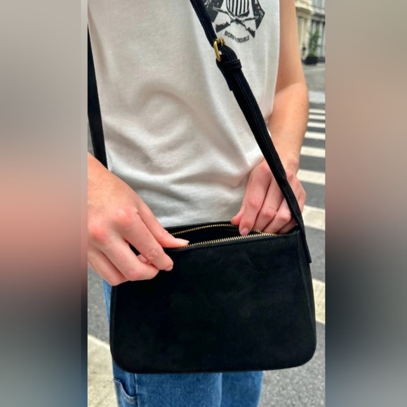 Brandy Melville Black Suede Shoulder Bag - Picture 2 of 7